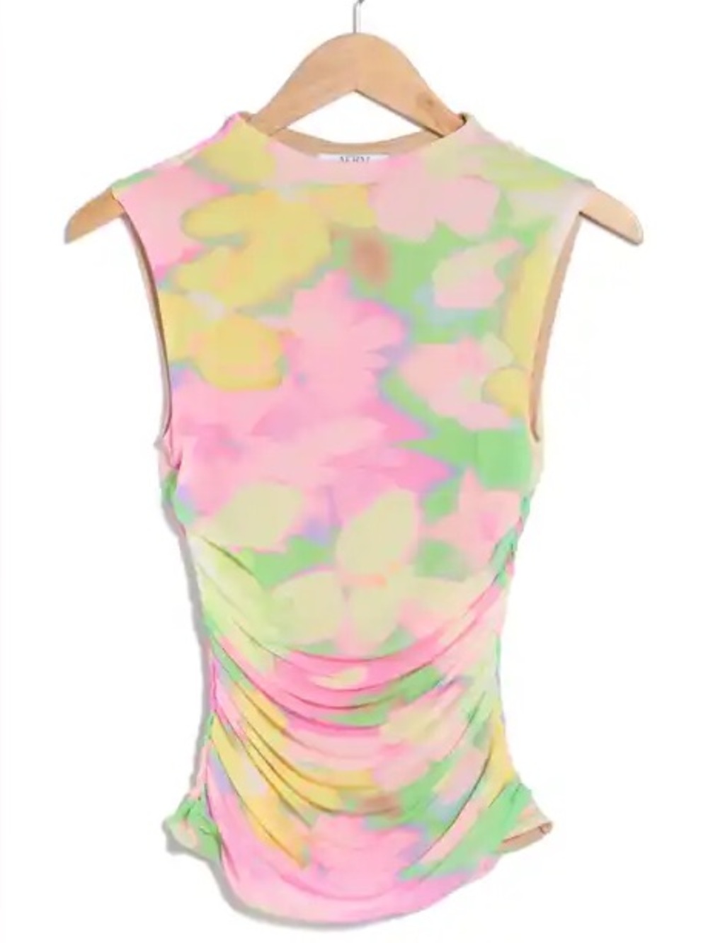 The Perfect Ruched Summer Top
 Multi Floral Watercolor Mesh Bodycon